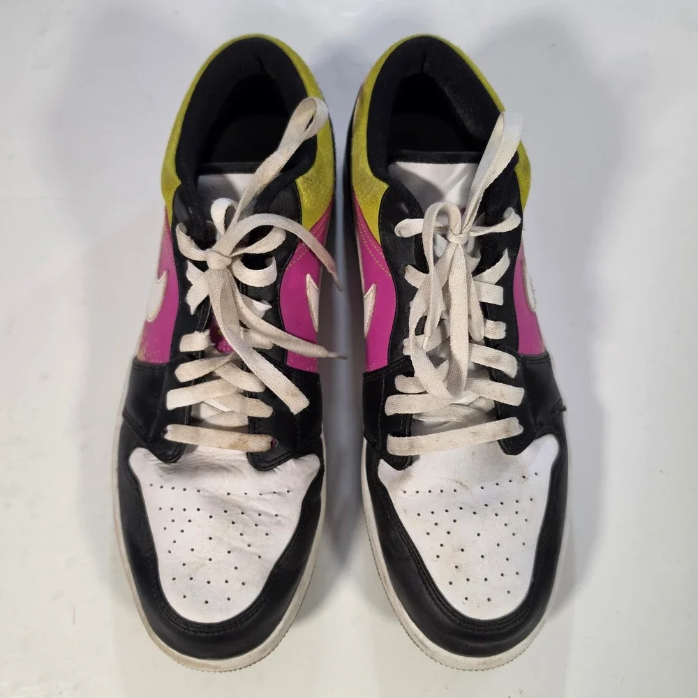 Nike Air Jordan 1 Low SE Spray Paint Active Fuchsia Cyber CW5564-001 Mens Sz 12